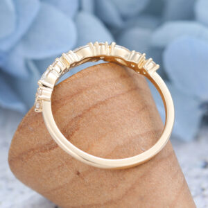Amandafinejewelry rose gold marquise cut moissanite half eternity wedding band-6