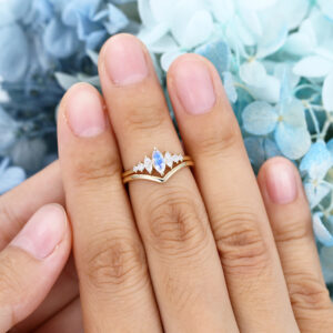 Amandafinejewelry yellow gold marquise cut moonstone engagement ring set-4