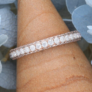 Full Eternity Rose Gold Moissanite Wedding Band2