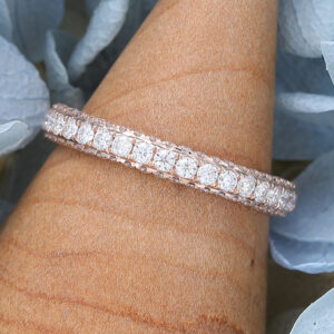 Full Eternity Rose Gold Moissanite Wedding Band3