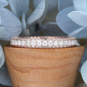 Full Eternity Rose Gold Moissanite Wedding Band4