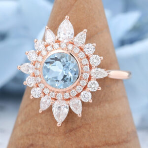 Rose Gold Aquamarine Engagement Ring2