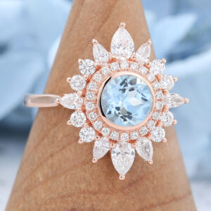 Rose Gold Aquamarine Engagement Ring3