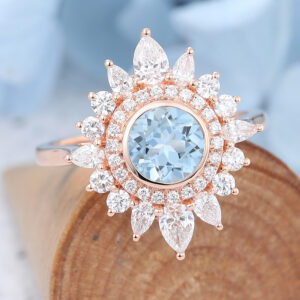 Rose Gold Aquamarine Engagement Ring4