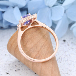 Rose Gold Emerald cut Tanzanite Engagement Ring3