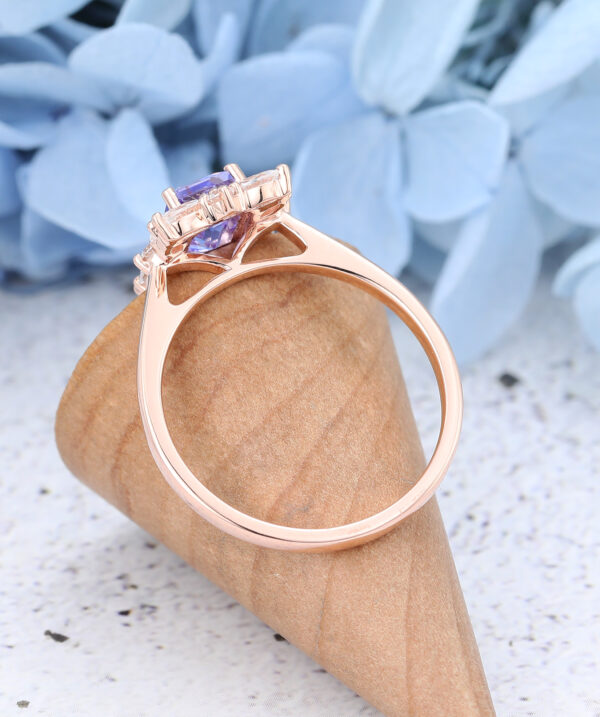 Rose Gold Emerald cut Tanzanite Engagement Ring3 Rose Gold Emerald cut Tanzanite Engagement Ring3