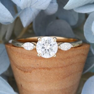 Rose Gold Moissanite Engagement Ring2