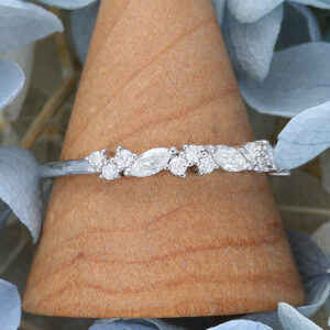 Unique Moissanite Gold Half Eternity Band 2