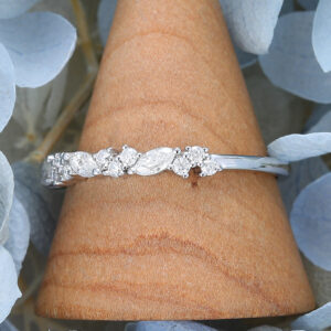 Unique Moissanite Gold Half Eternity Band 4