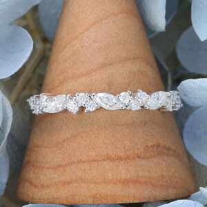 Unique Moissanite Gold Half Eternity Band 5