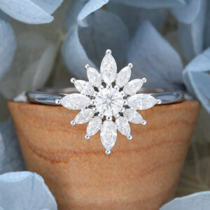 White Gold Moissanite Engagement Ring2