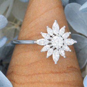 White Gold Moissanite Engagement Ring4