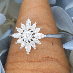 White Gold Moissanite Engagement Ring5