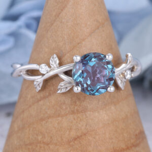Amandafinejewelry Twig Alexandrite Vintage White Gold Diamond Ring Engagement Ring1