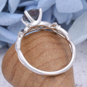 Amandafinejewelry Twig Alexandrite Vintage White Gold Diamond Ring Engagement Ring2