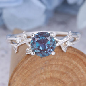 Amandafinejewelry Twig Alexandrite Vintage White Gold Diamond Ring Engagement Ring3