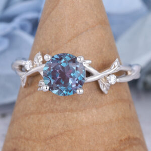 Amandafinejewelry Twig Alexandrite Vintage White Gold Diamond Ring Engagement Ring5