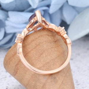 Lab Alexandrite Marquise Cut Rose Gold Engagement Ring