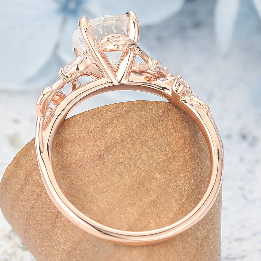 14k Rose Gold Vintage Moonstone Engagement Ring (6) 14k Rose Gold Vintage Moonstone Engagement Ring (6)
