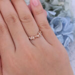 Vintage Curved Moissanite Wedding Band Rose Gold