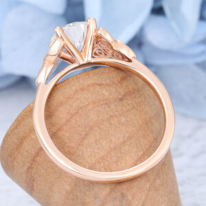 Vintage Rose Gold Moissanite Engagement Promise Ring