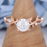 Rose Gold Vintage Moissanite Engagement Ring