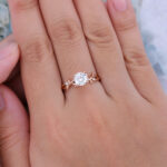 Rose Gold Vintage Moissanite Engagement Ring