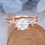 Rose Gold Vintage Moissanite Engagement Ring