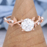 Rose Gold Vintage Moissanite Engagement Ring