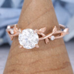Rose Gold Vintage Moissanite Engagement Ring