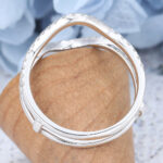 AmandaFineJewelry Moissanite Curved Wedding Band White Gold Double Bands Wedding Ring 4