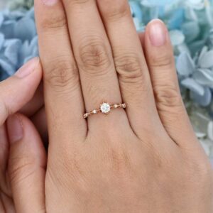 Rose Gold Moissanite Engagement Ring