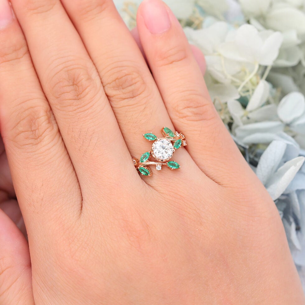 Rose Gold Moissanite Engagement Ring