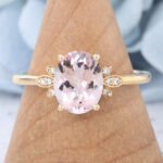 Vintage Yellow Gold Oval Morganite Engagement Ring