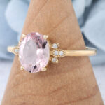 Yellow Gold Oval Morganite Engagement Ring