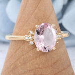 Yellow Gold Oval Morganite Engagement Ring