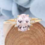 Yellow Gold Oval Morganite Engagement Ring
