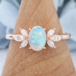 How Much Is Opal Worth October Birthstone Jewelry Exquisite Delicate Oval Cut Opal engagement Rings sources of opal