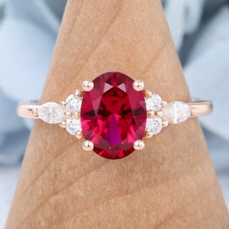 Engagement Rings Under $1000 How Much are Rubies Worth Delicate Cluster Lab Oval Ruby Engagement Ring Rose Gold