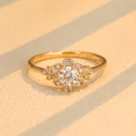 Round Cut Moissanite Nature-Inspired Engagement Ring