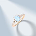 Yellow Gold Oval Cut Moonstone Ring