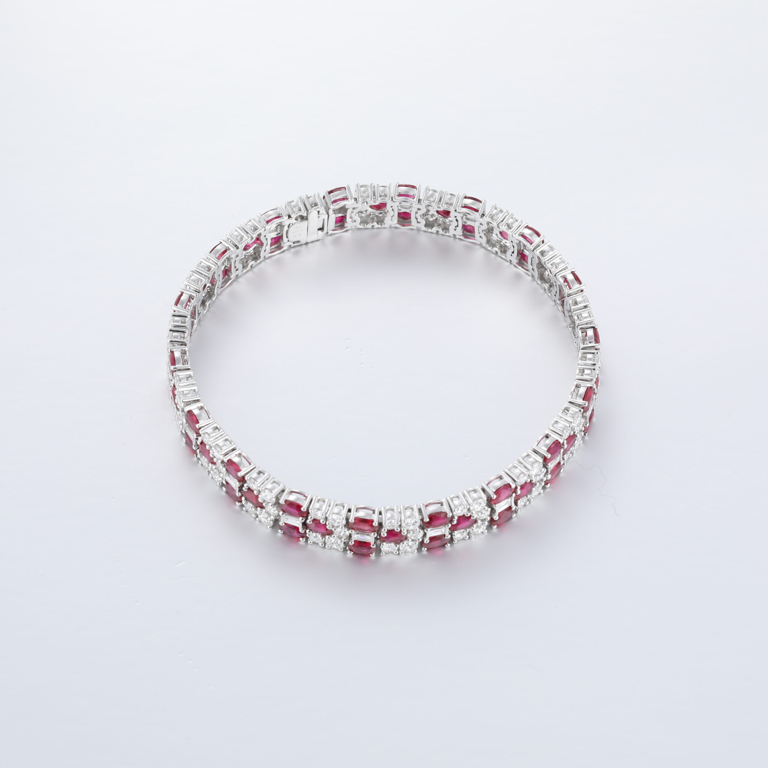 White Gold Diamond Ruby Antique Bracelet For Women (2) White Gold Diamond Ruby Antique Bracelet For Women (2)