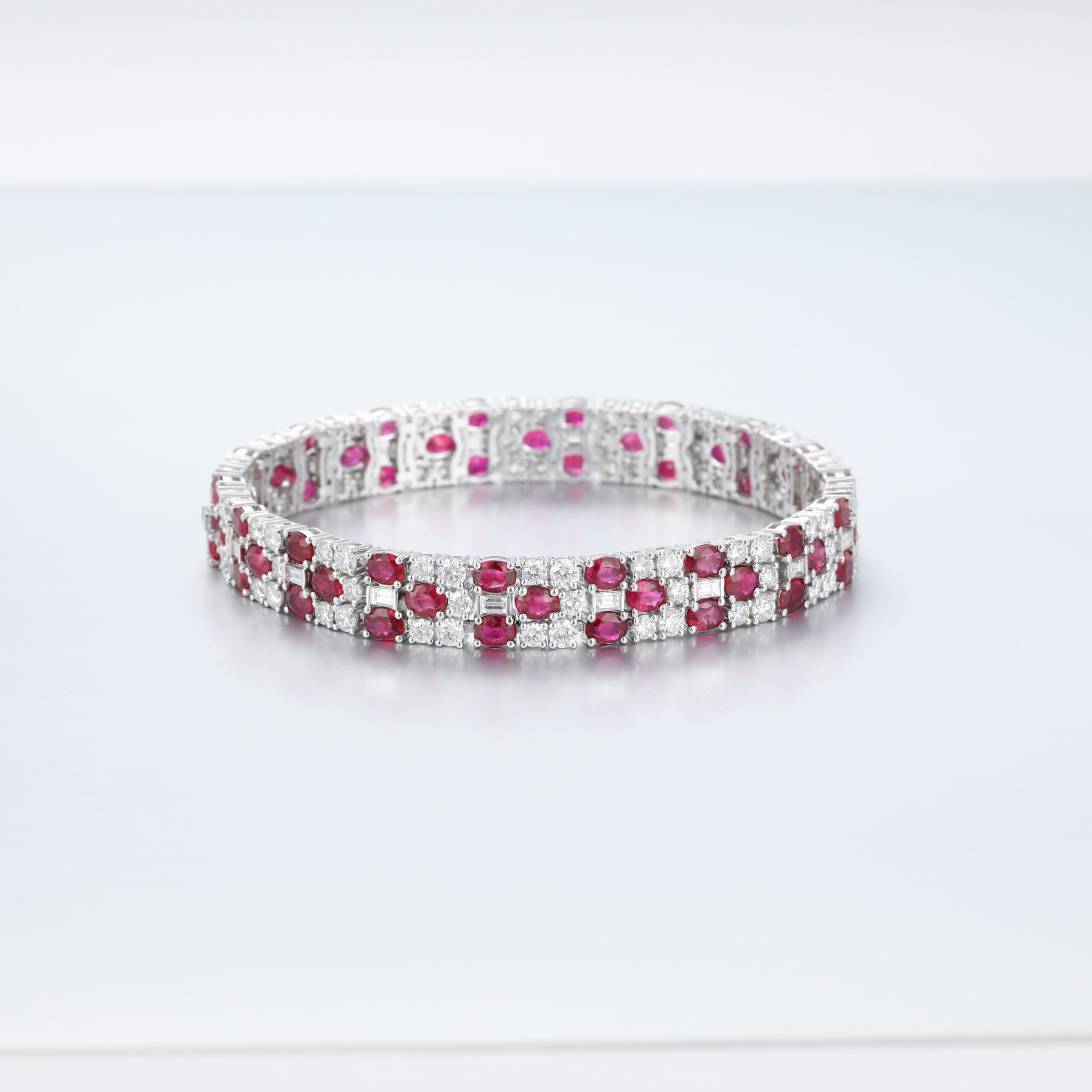 White Gold Diamond Ruby Antique Bracelet For Women (3) White Gold Diamond Ruby Antique Bracelet For Women (3)