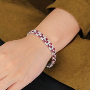 Diamond And Ruby Antique Bracelet For Women