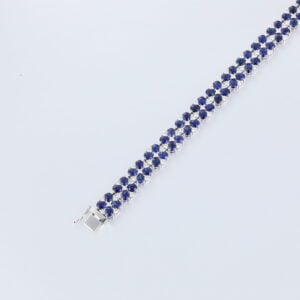 White Gold Diamond And Sapphire Antique Bracelet For Women