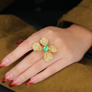 Ring Gifts for Mother's Day Emerald Art Deco Engagement Ring Antique Ring