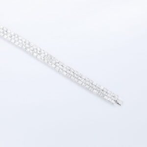 Baguette Cut Lab Diamond 3 Row Tennis Bracelet The tiny diamonds reflect dazzling light and are versatile for everyday use.