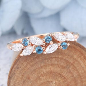 how to tell if a sapphire is real Marquise Cut Moissanite Cluster Ring