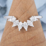Moissanite Stackable Curved Wedding Matching Band