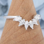 Moissanite Stackable Curved Wedding Matching Band
